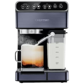 Cafeteira Elétrica Programável Expresso 6 em 1 Reservatório 1,8L Potência 20 Bar 1350W, 110v, CHEFMAN RJ54 BP BLACK, Cinza