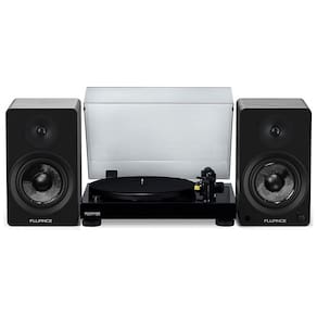 Vitrola Toca Discos Retrô com Pré Amplificador e Alto Falantes, 120W, 110v, FLUANCE RT80AI61, Preto