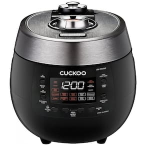 Panela de Arroz Elétrica 1.4L, com 12 Predefinições e Tela LCD, 110v, CUCKOO CRP RT0609FB, Preto