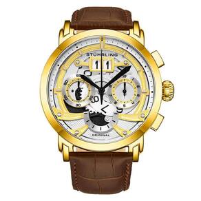 Relógio Masculino Stuhrling Andover 926 Quartzo 47mm com Cronógrafo, Marrom