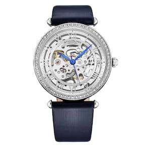 Relgio Automtico Luxe 4022 38mm, Prata e Azul, Mostrador Prateado, Stuhrling