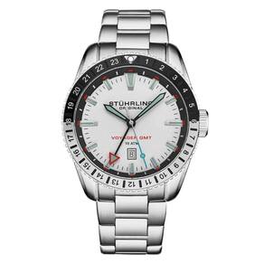 Relógio Masculino Stuhrling Voyager GMT 4017 Quartzo 42mm, Prata