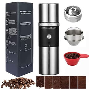 Moedor de Café Elétrico Portátil Ajustável com 15 Configurações de Moagem, 110V, Toycol, Prata