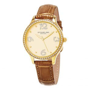 Relógio Feminino Stuhrling 560 Quartzo 36mm, Marrom e Dourado