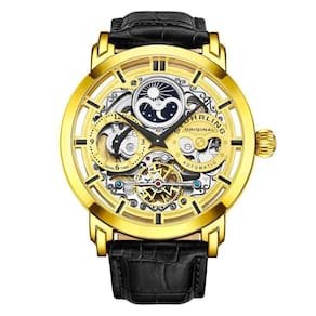 Relógio Masculino Stuhrling Anatol 371L Automático 46mm, Preto e Dourado