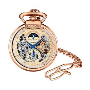 Relógio de Bolso Masculino Stuhrling Modena 991 Automático 48mm, Ouro Rosa