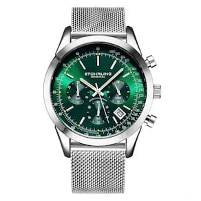 Relógio Masculino Stuhrling Rialto Quartzo 44mm com Cronográfo, Prata e Verde