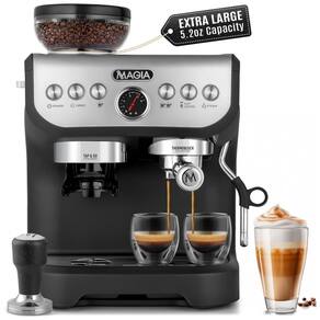 Máquina de Café Expresso 15 Bar com Moedor e Espumador de Leite, 110V, Zulay Kitchen, Preto