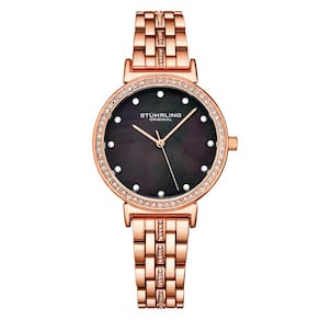 Relógio Feminino Stuhrling Sinfonia 3988 Quartzo 33mm, Ouro Rosa Clássico