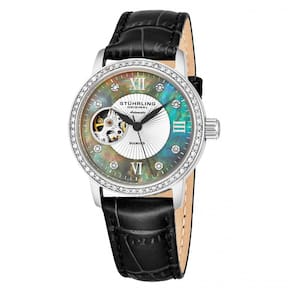 Relógio Feminino Stuhrling Memoire 710 Automático 38mm, Preto e Azul