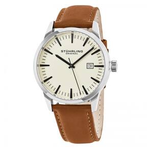 Relógio Masculino Stuhrling Ascot 555 Quartzo 42mm, Marrom Clássico