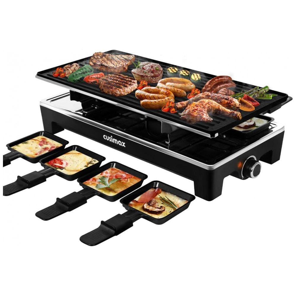 Churrasqueira Grill Elétrico Portátil 2 em 1 com Controle de Temperatura Ajustável, 110V 1500W, Cusimax, Preto