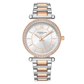 Relgio Aria 3905 Clssico 36mm com Mostrador Prateado, Fivela de Pulseira em Ao Inoxidvel Rosa - Stuhrling