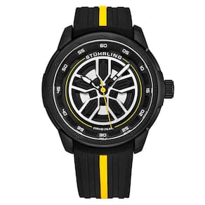 Relógio Masculino Stuhrling Aviador 984 Quartzo 44mm, Preto e Amarelo