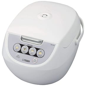 Panela de Arroz Elétrica 2,4L com prato Tacook, 110V 670W, Tiger JBVA18U, Branco