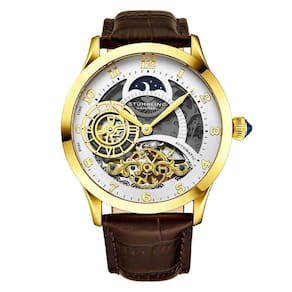 Relógio Masculino Stuhrling Radiant 925 Automático 44mm, Marrom e Dourado