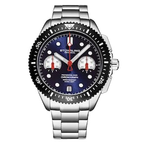 Relógio Masculino Stuhrling Velocity 4016 Quartzo 42mm, Prata e Azul