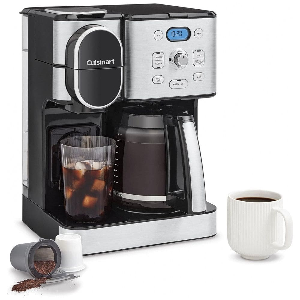 Cafeteira Programável 1 Litro em Aço Inoxidável com Painel Digital, 110V 1100W, Cuisinart SS16, Prata e Preta