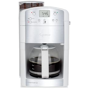 Máquina de Café Expresso com Moedor Cônico e Jarra de Vidro, 110V 900W, TEAM GS, Branca