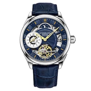 Relgio Presidia 943A Automtico 42mm Mostrador Azul e Pulseira de Couro Azul - Stuhrling