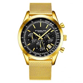 Relógio Masculino Stuhrling Rialto 3975L Quartzo 44mm com Cronográfo, Dourado