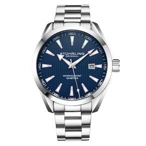 Relógio Masculino Stuhrling Forte 3953 Quartzo 42mm, Prata e Azul