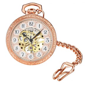 Relógio de Bolso Masculino Stuhrling Jove 986 de Corda Manual 48mm, Dourado