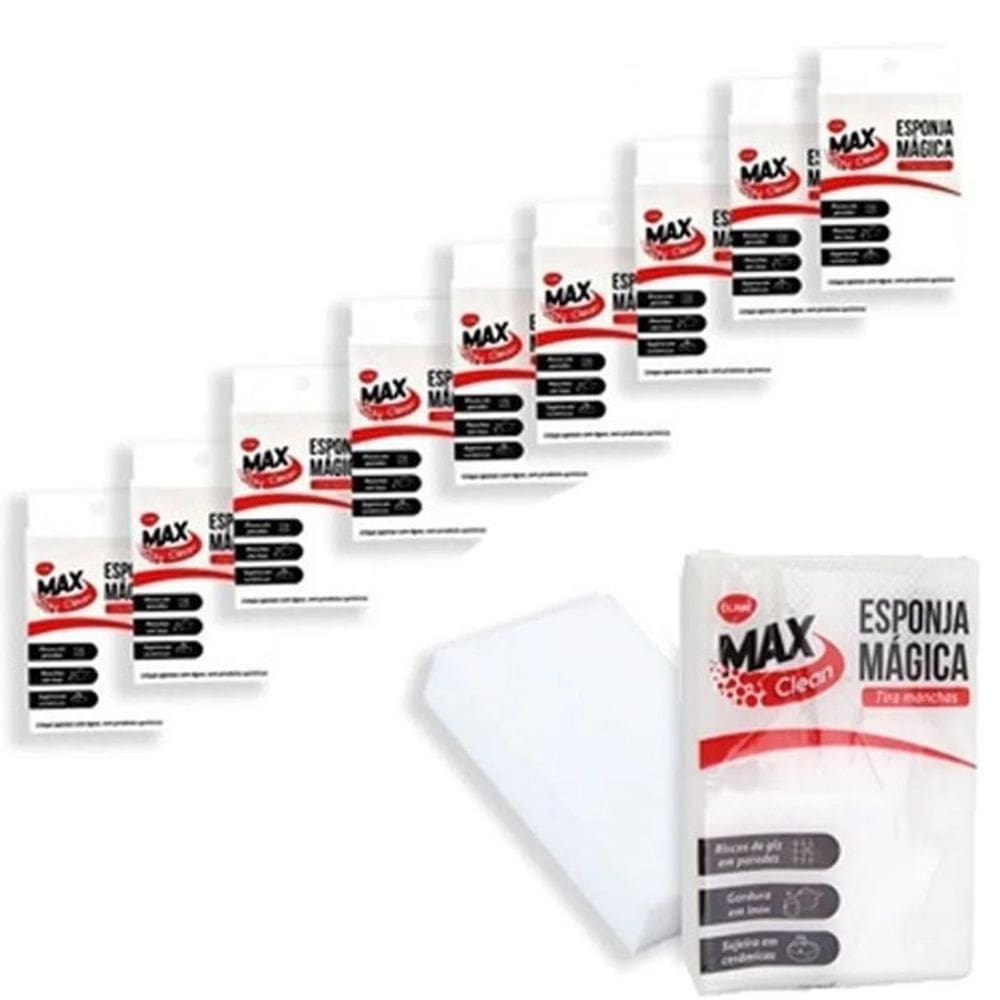 Kit 10 Esponja Mágica Bucha Melamina Buchinha Tira Manchas