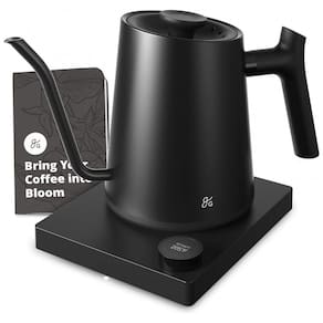 Chaleira Elétrica 1 L com Alça Contrabalançada em Aço Inoxidável, 110V 1200W, Greater Goods GK0449, Preto Onix