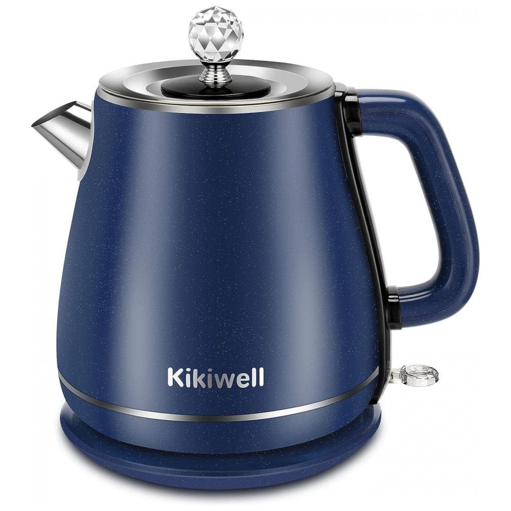 Chaleira Elétrica Kikiwell 1.8L em Aço Inoxidável com Desligamento Automático e Proteção Contra Fervura, 110V 1200W, Azul