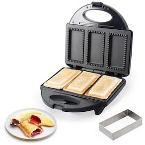 Máquina Elétrica Antiaderente para Fazer Tortas e Lanches, 110V 750W, FineMade, Preto
