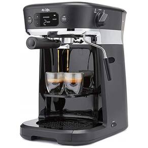 Máquina de Café Expresso até 10 Xícaras Mr. Coffee 15 Bar com Espumador de Leite, 110V Preta
