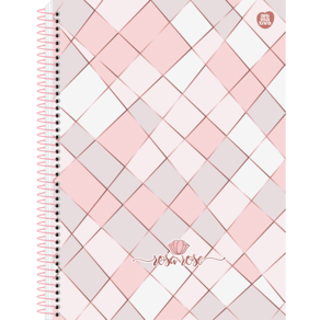Caderno Espiral Universitário Capa Dura 15 Matérias 240 Folhas Rosa Rose Animativa
