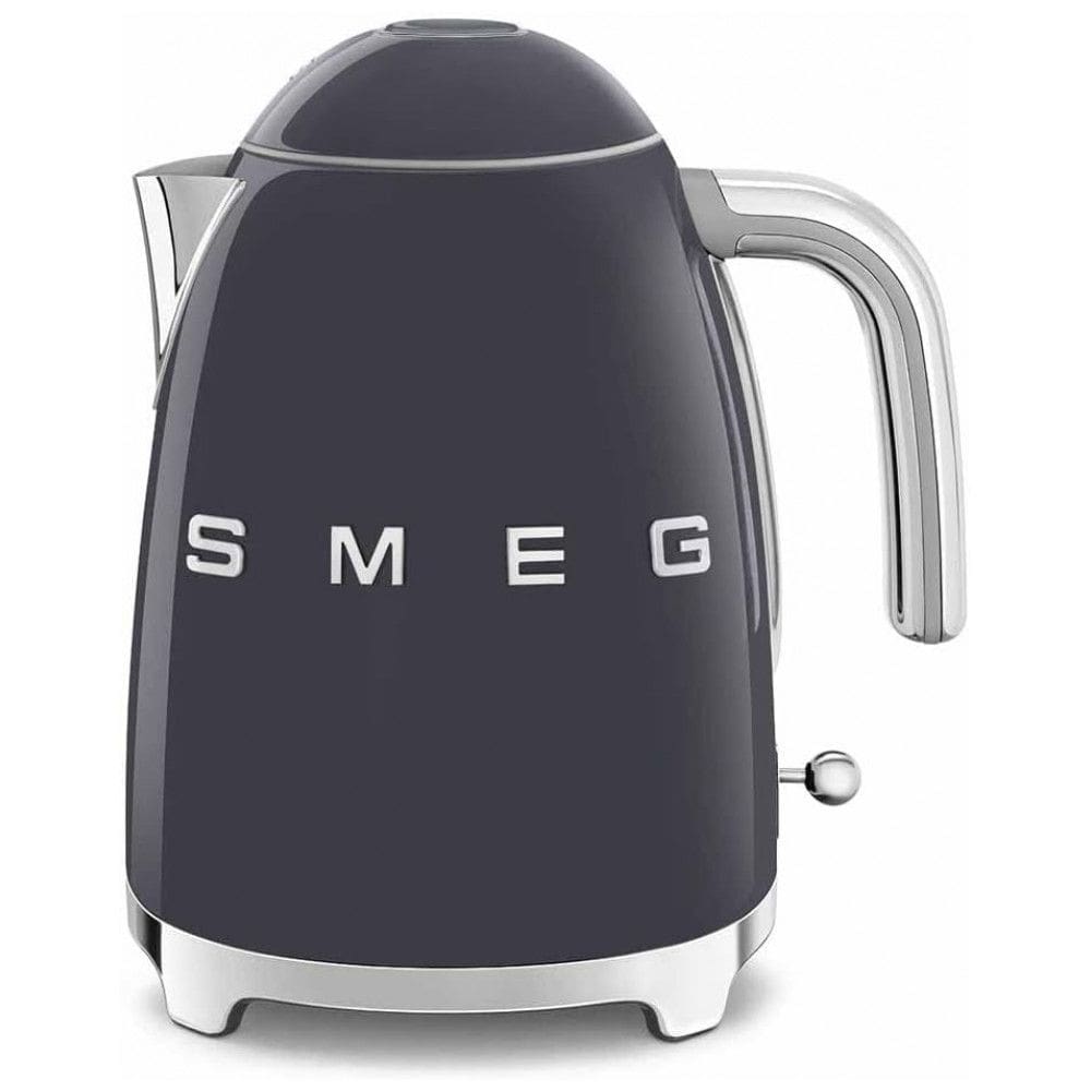 Chaleira Elétrica Retrô 1,7 Litros em Aço Inoxidável, 110V 1400W, SMEG 50s, Cinza Ardósia