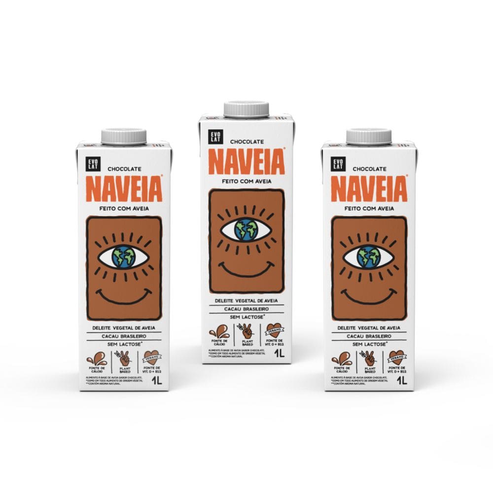 Kit 3x Bebida Vegetal Naveia Chocolate 1L