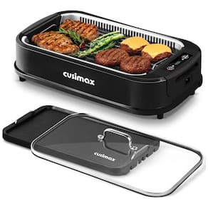 Churrasqueira Grill Elétrica até 6 Porções com Chapa Antiaderente e Painel Digital, 110V, CUSIMAX, Preta