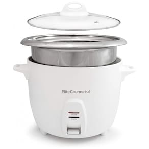 Panela de Arroz Elétrica até 10 xícaras não Cozidas, 110V, Elite Gourmet ERC2020, Branca