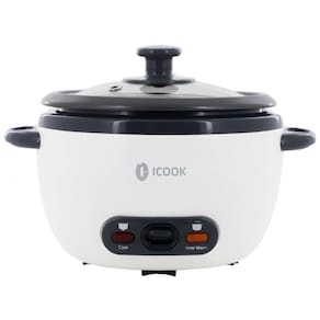 Mini Panela de Arroz Elétrica até 10 xícaras não Cozidas, 110V, ICOOK, Branca