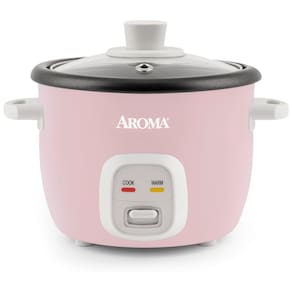 Panela de Arroz Elétrica até 4 xícaras não Cozidas, 110V 250W, Aroma Housewares, Rosa