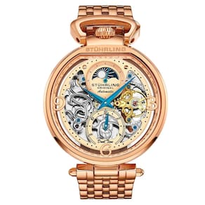 Relgio Automtico Modena 4032 com Mostrador Rosa e Pulseira em Ao Inoxidvel - Stuhrling (46mm)