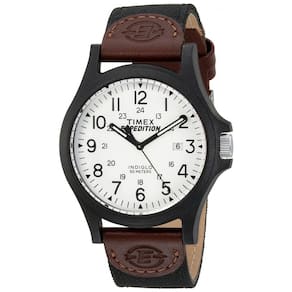 Relógio Masculino Analógico com Pulseira de Couro , Timex TW4B08200, Preto e Marrom