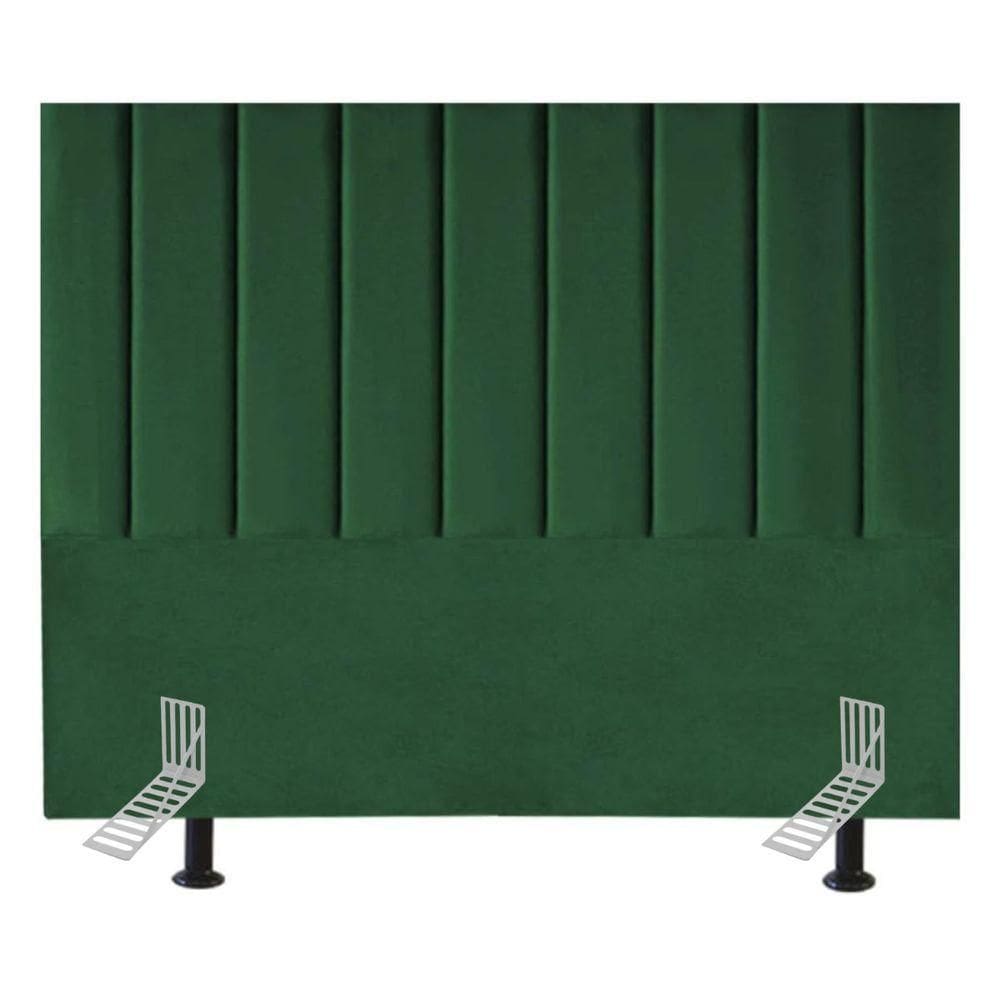 Cabeceira Estofada Cama Queen 160 Cm Luísa Suede E Frame Verde