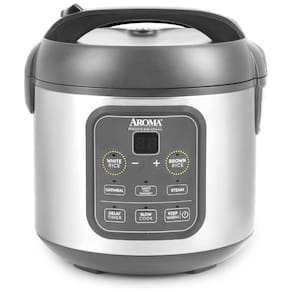 Panela de Arroz Elétrica até 8 xícaras não Cozidas com Painel de Controle, 110V 450W, Aroma Housewares 994SG, Cinza