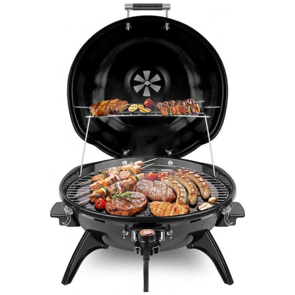 Churrasqueira Grill Elétrica até 15 Porções com Grelha Removível, 110V 1600W, Techwood, Preta
