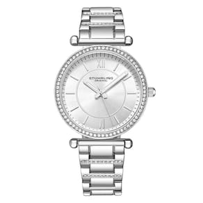 Relgio Masculino Stuhrling C905 36mm Prata Clssico com Pulseira em Ao Inoxidvel