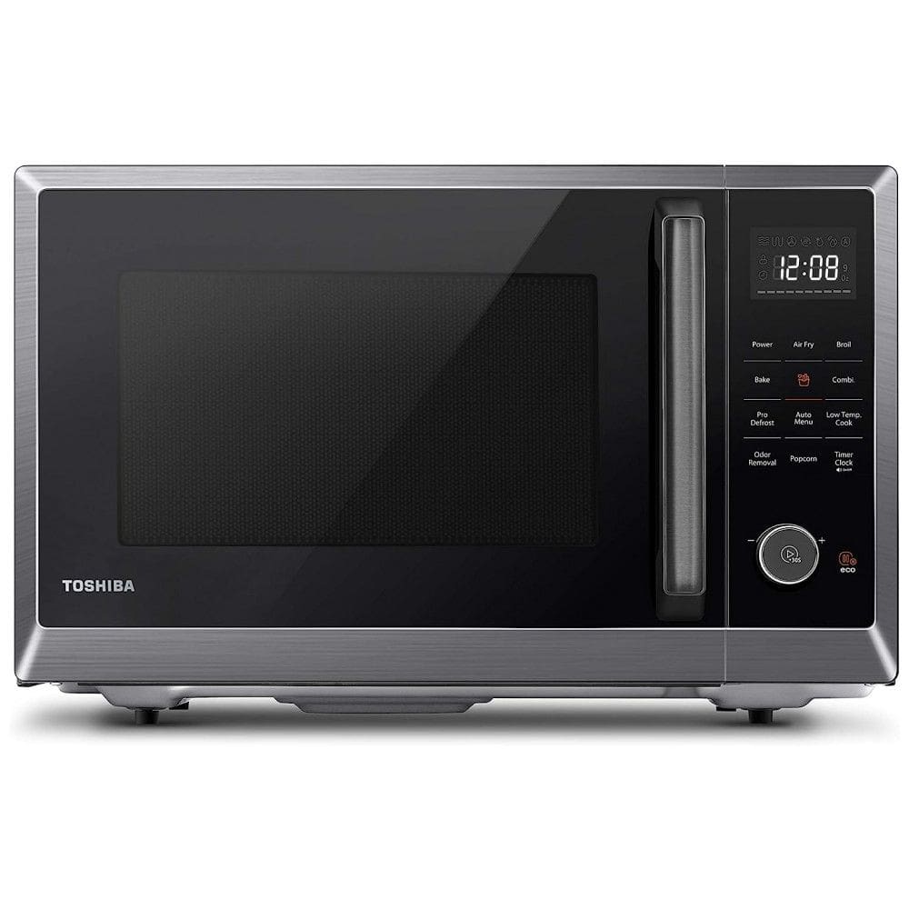 Micro Ondas de Bancada 8 em 1 em Aço Inoxidável 28L, 110V 1000W, TOSHIBA ML2EC10SABS, Preto