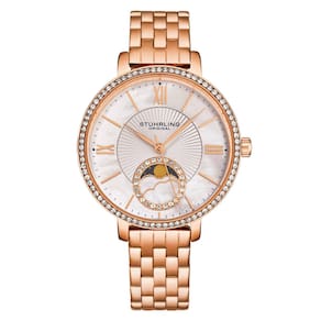 Relgio Horizon 4038 36mm com moldura e pulseira em ouro rosa da Stuhrling