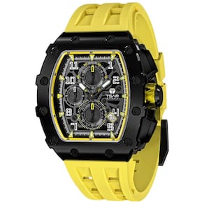 Relógio Masculino Analógico Quartzo a Prova dÁgua 50M com Cronógrafo, TSAR BOMBA TB 8204SGLZHX, Amarelo e Preto