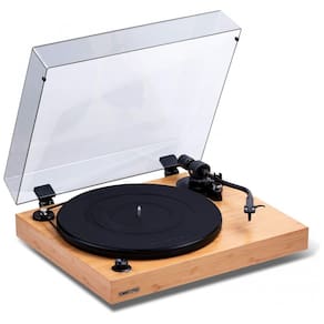 Toca Discos Retro com Cartucho Ortofon OM10 e Controle de Velocidade, Fluance RT82, Marrom
