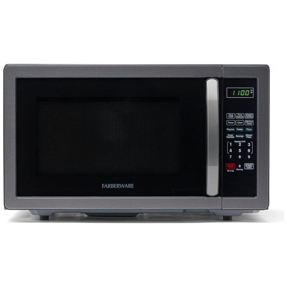 Micro Ondas de Bancada em Aço Inoxidável 31L com Iluminação LED, 110V 1000W, Farberware, Preto